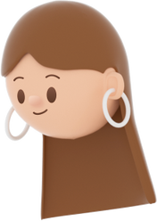 3D People Simple Young Girl with Earring Head 